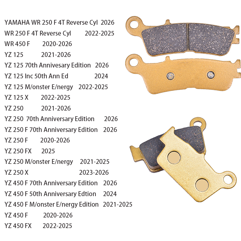 Carbon Ceramic Motorcycle Brake Rotor - ชุดผ้าเบรกหน้า-หลังสำหรับมอเตอร์ไซค์ Yamaha WR250F WR450F YZ125 YZ250